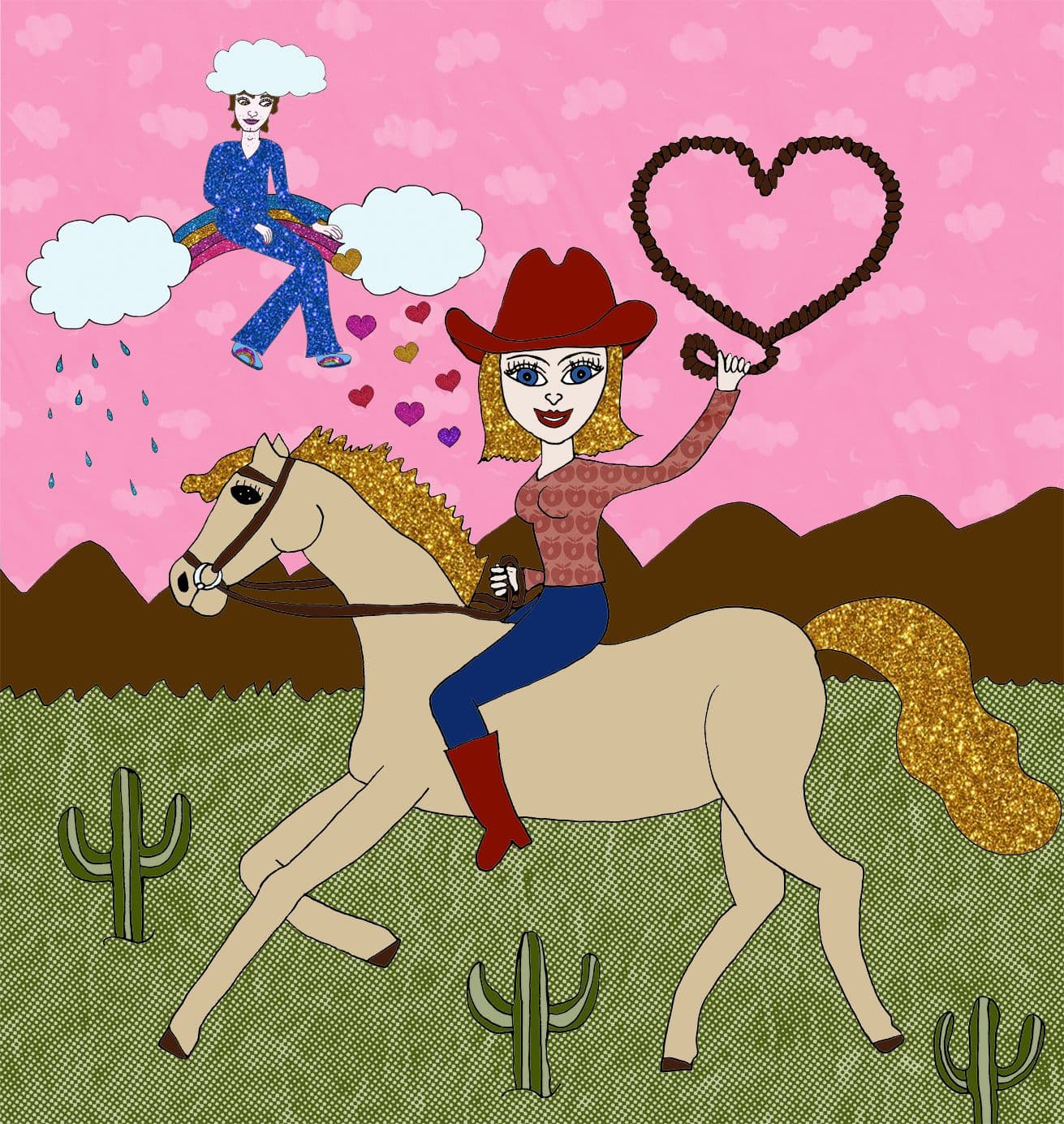 Illustration eines Cowgirls