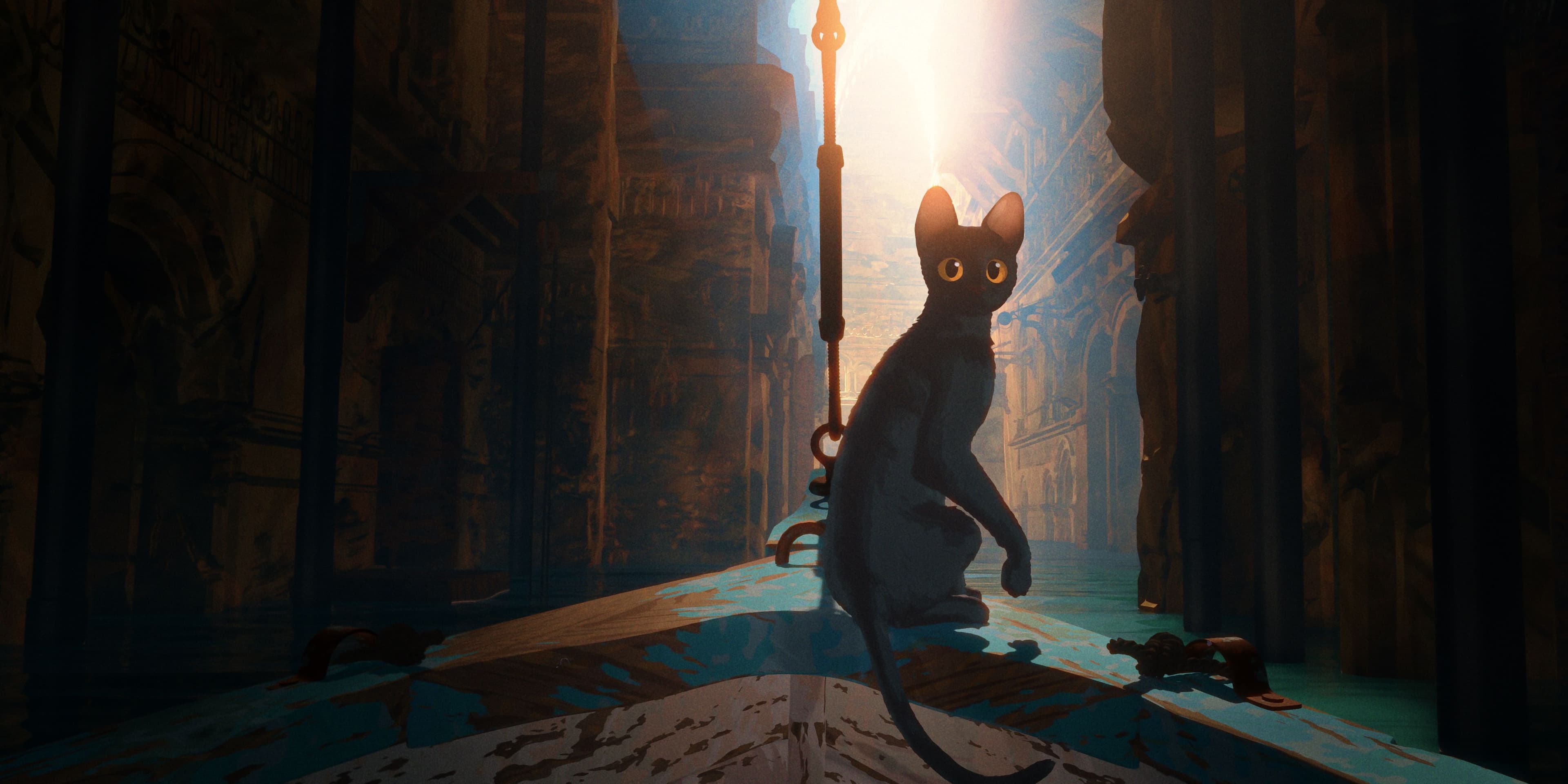 Kleine Katze aus dem Animationsfilm Flow