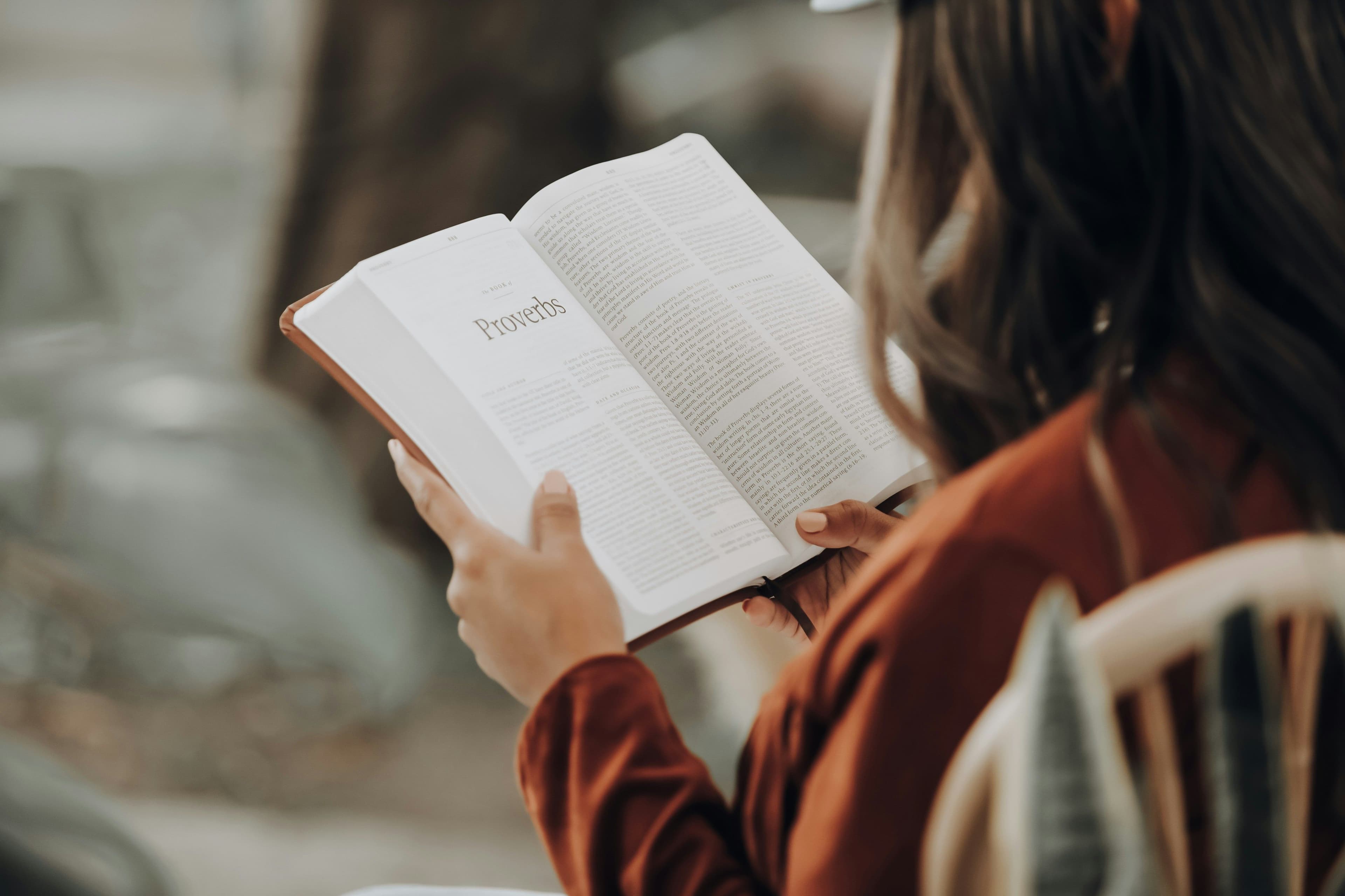 Eine Person liest ein Buch